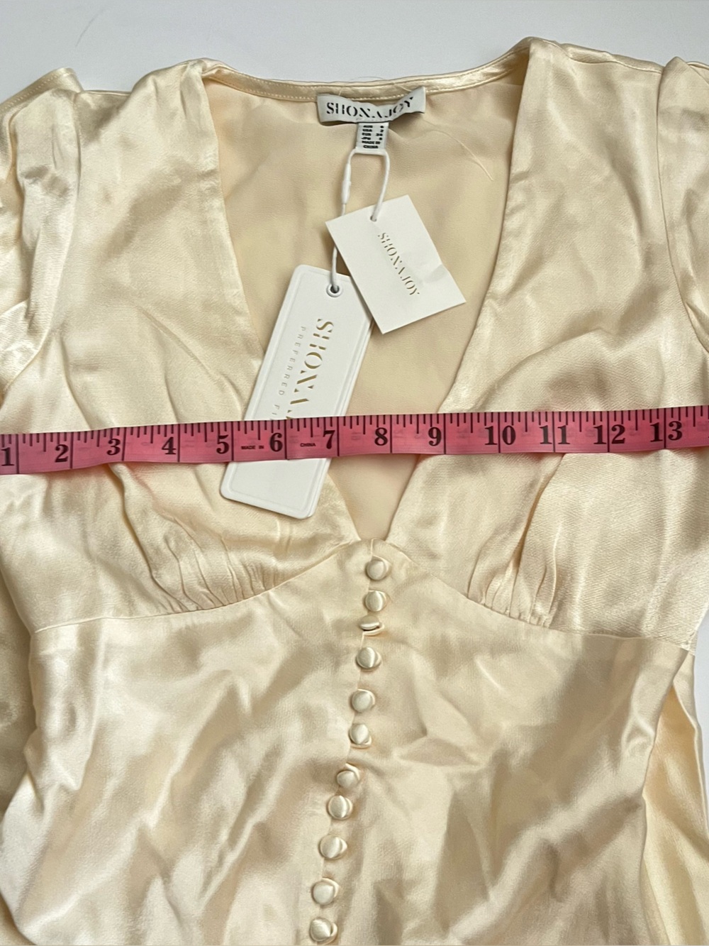 Shona Joy La Lune Frill Cuff Bias Midi Dress - Cream - Picture 7 of 7